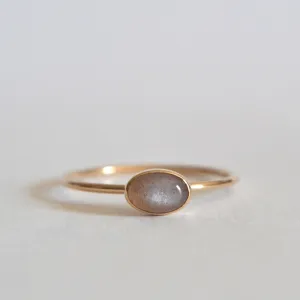 14k Oval Choco Moonstone Ring