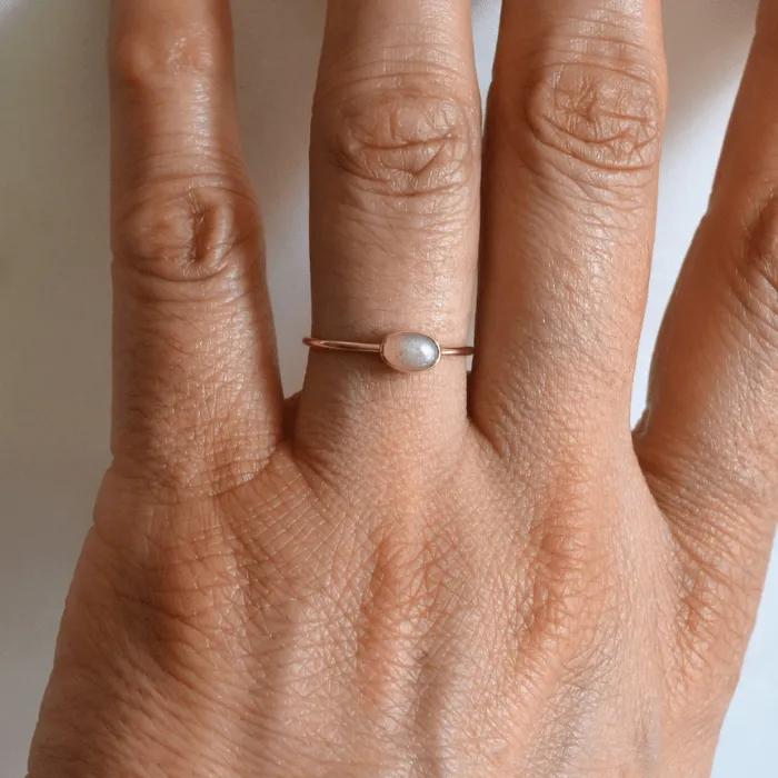 14k Oval Choco Moonstone Ring