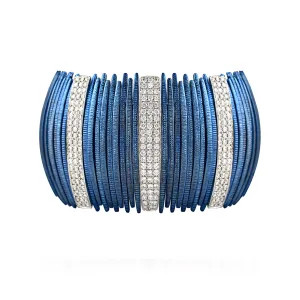 2.94 Carat Blue Titanium Diamond Cuff Bracelet