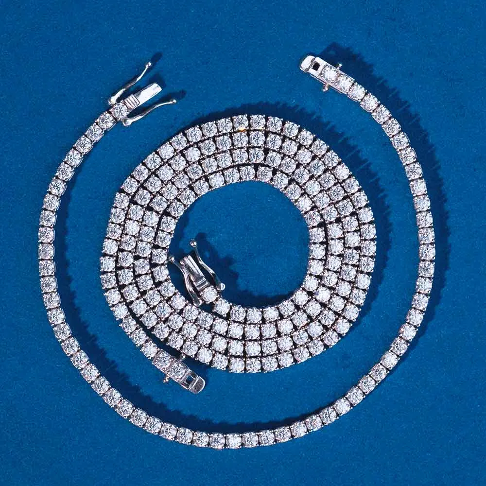 3MM Moissanite Tennis Chain   FREE Tennis Bracelet