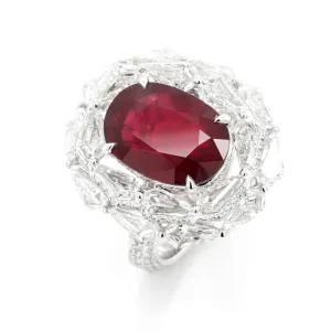 5.09 cts Ruby with Kite Diamond Ring (ENQUIRE)