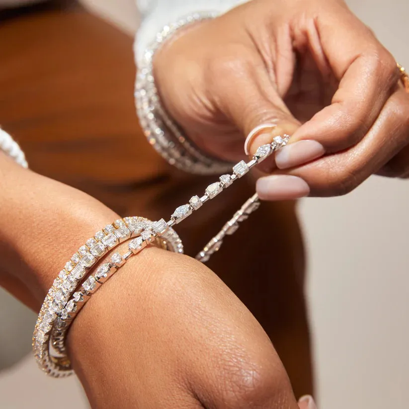 6CT Multi-Shape Diamond Stretch Tennis Bracelet