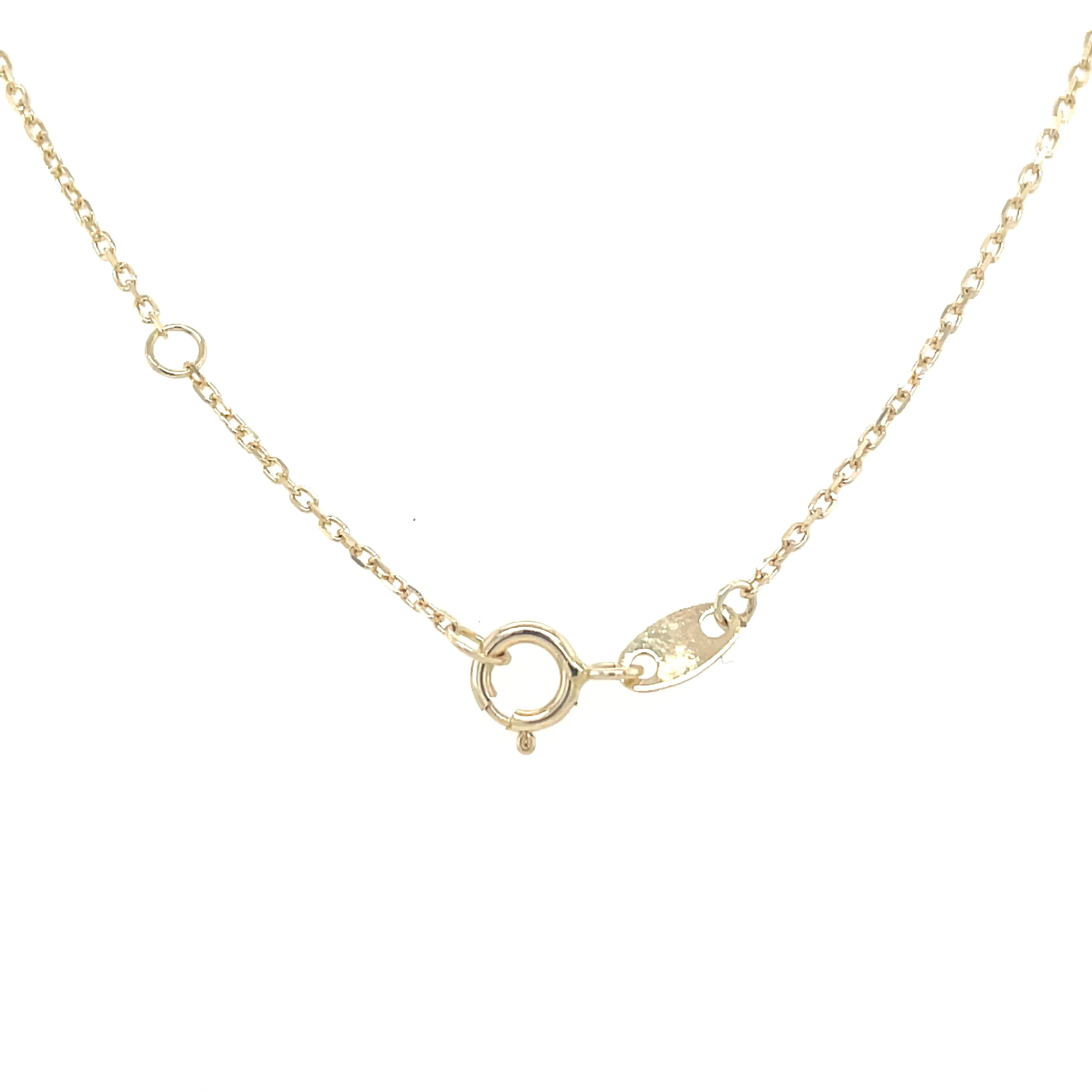 9ct Yellow Gold Earth Grown Oval Sapphire & Diamond Pendant