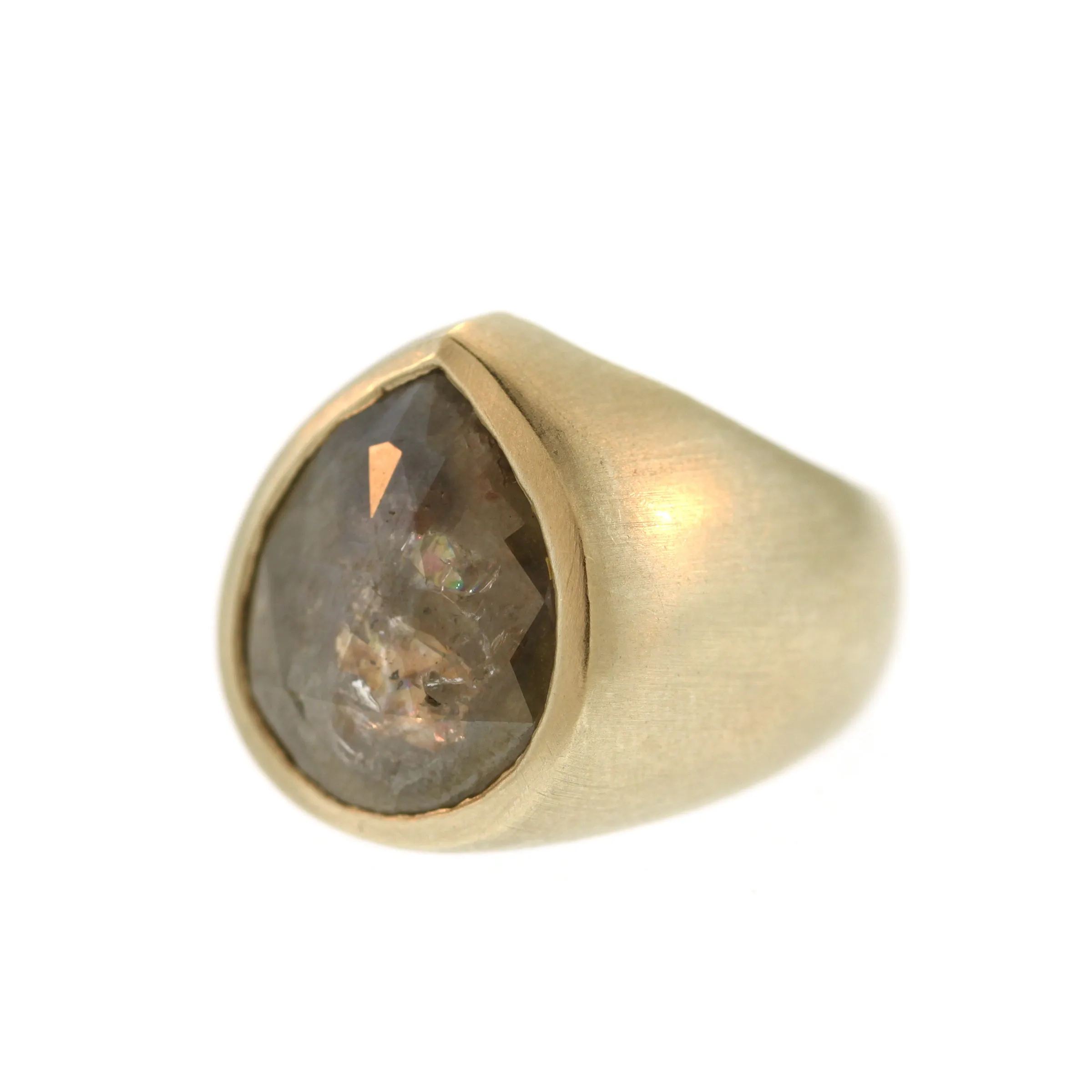 A Teardrop Diamond Slice Queen's Ring
