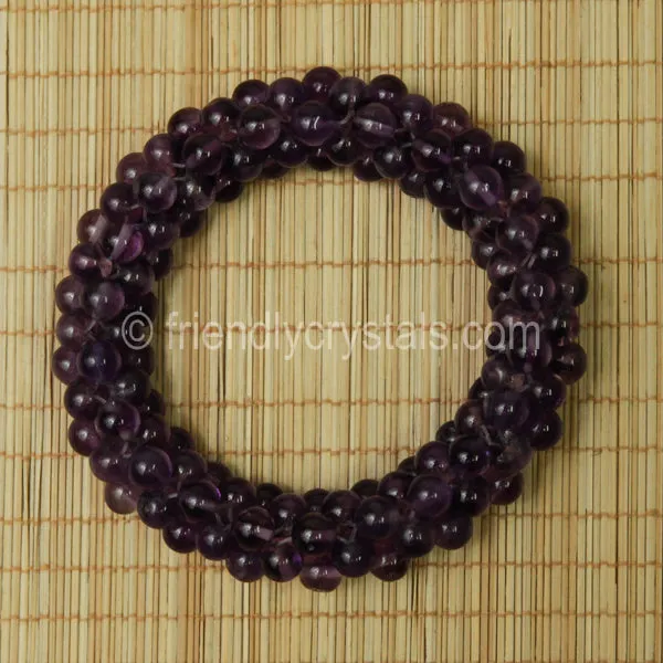Amethyst Beaded Bracelet Narrow