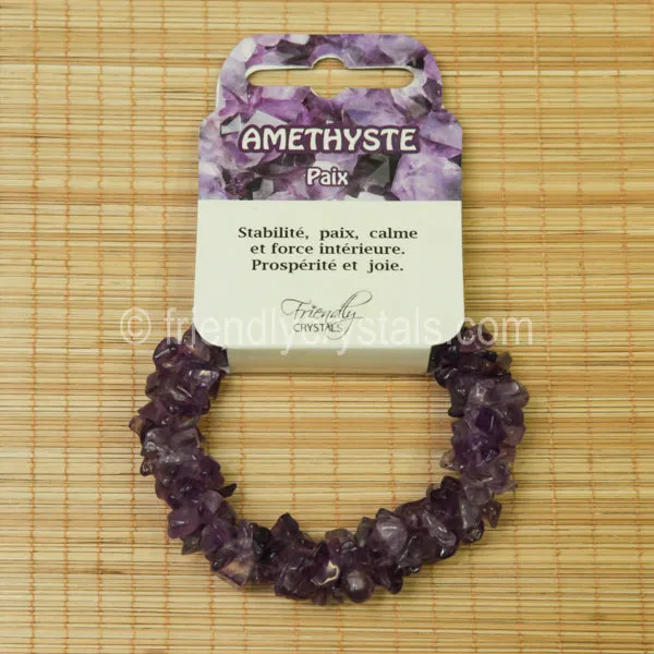 Amethyst Chip Stretch Bracelet