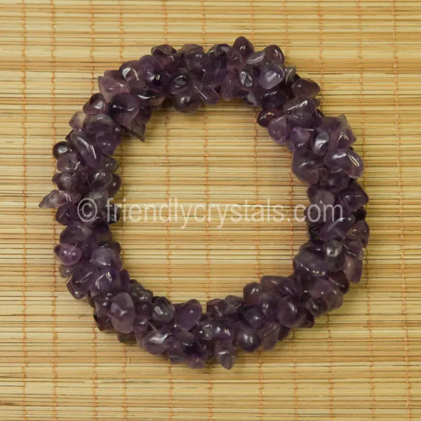Amethyst Chip Stretch Bracelet
