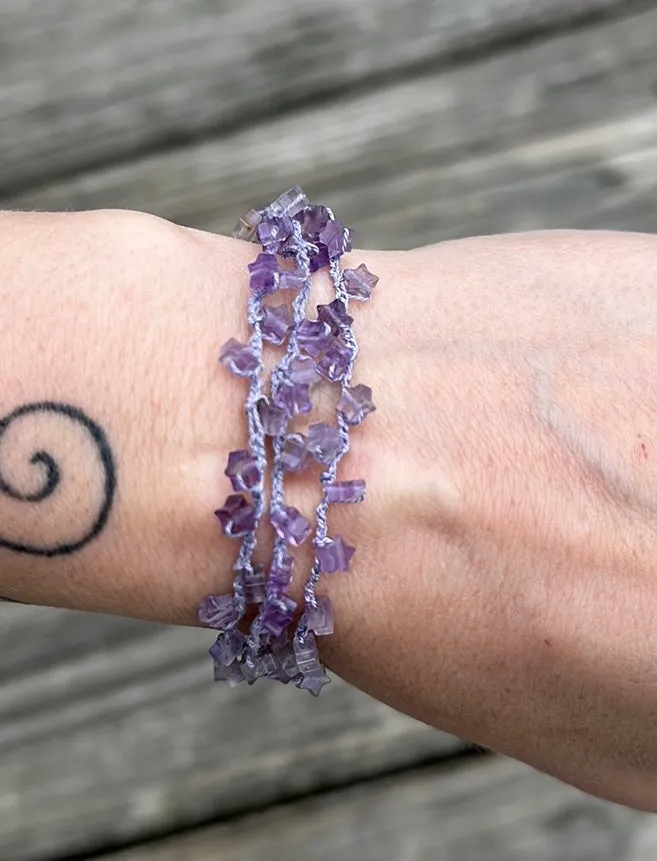 Amethyst star bracelet