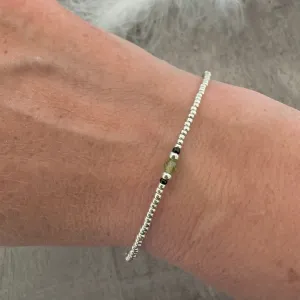 August Birthstone seed bead bracelet, peridot jewellery
