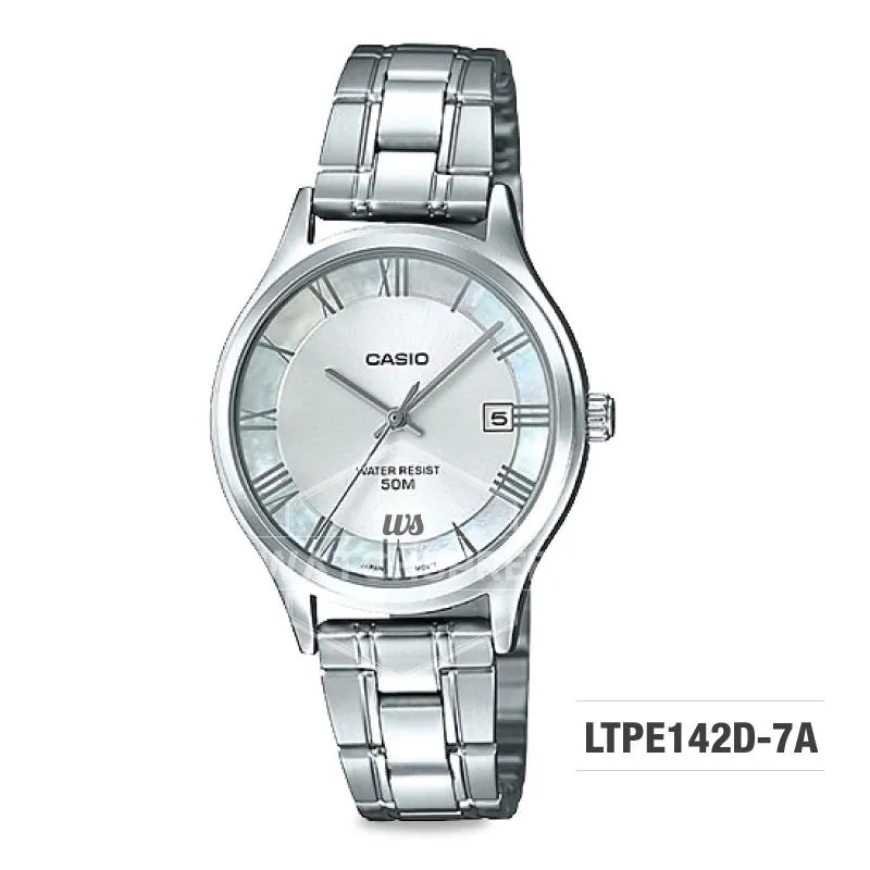 Casio Standard Analog-Ladies Silver Stainless Steel Band Watch LTPE142D-9A