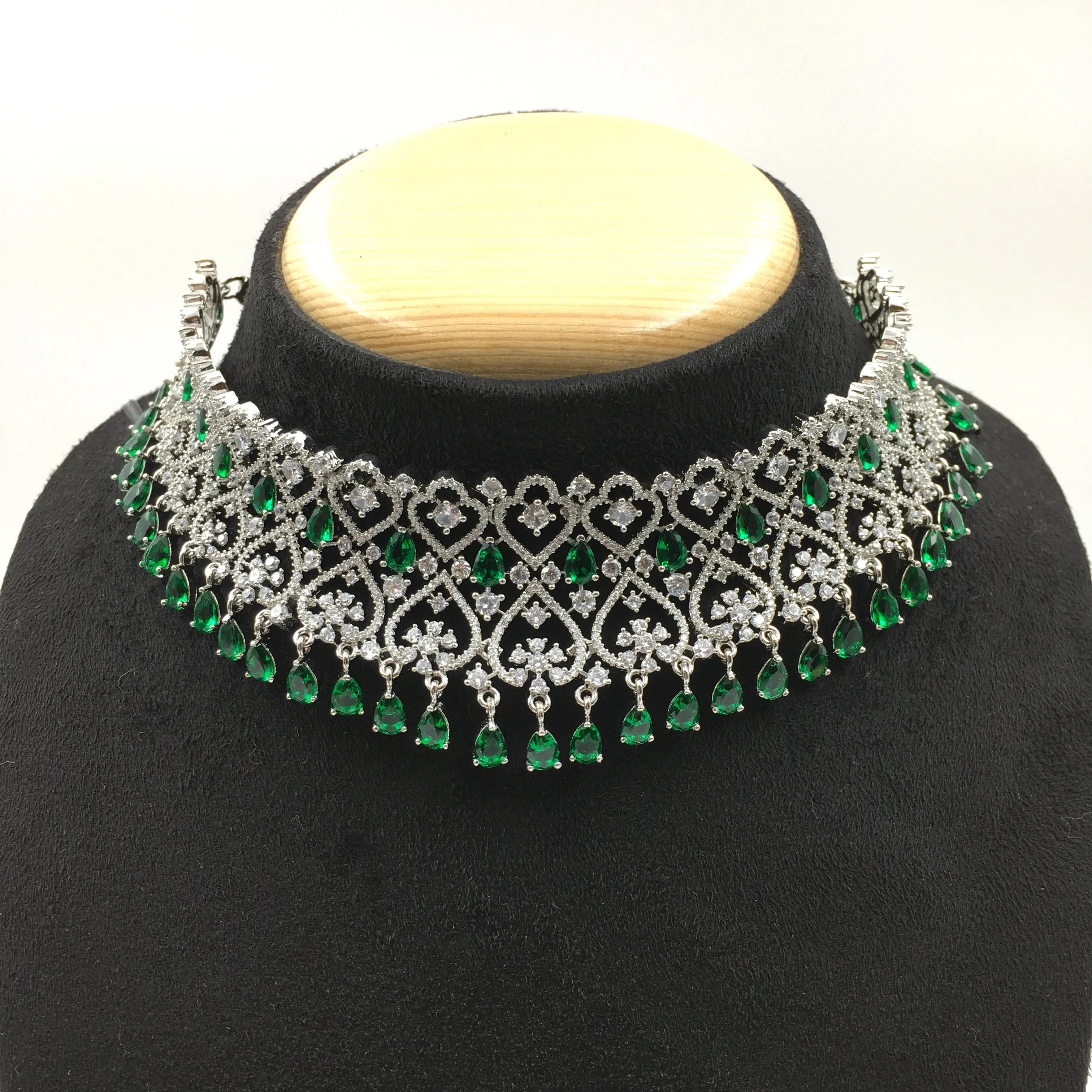 Choker Zircon/AD Necklace Set 4157-69