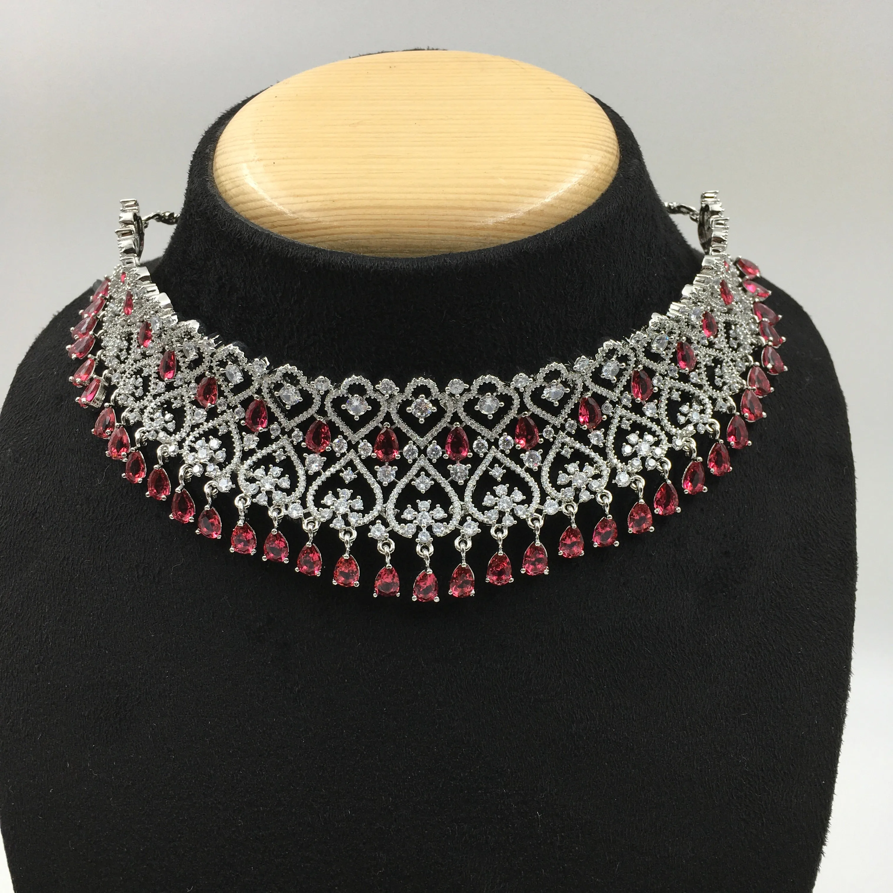 Choker Zircon/AD Necklace Set 4157-69