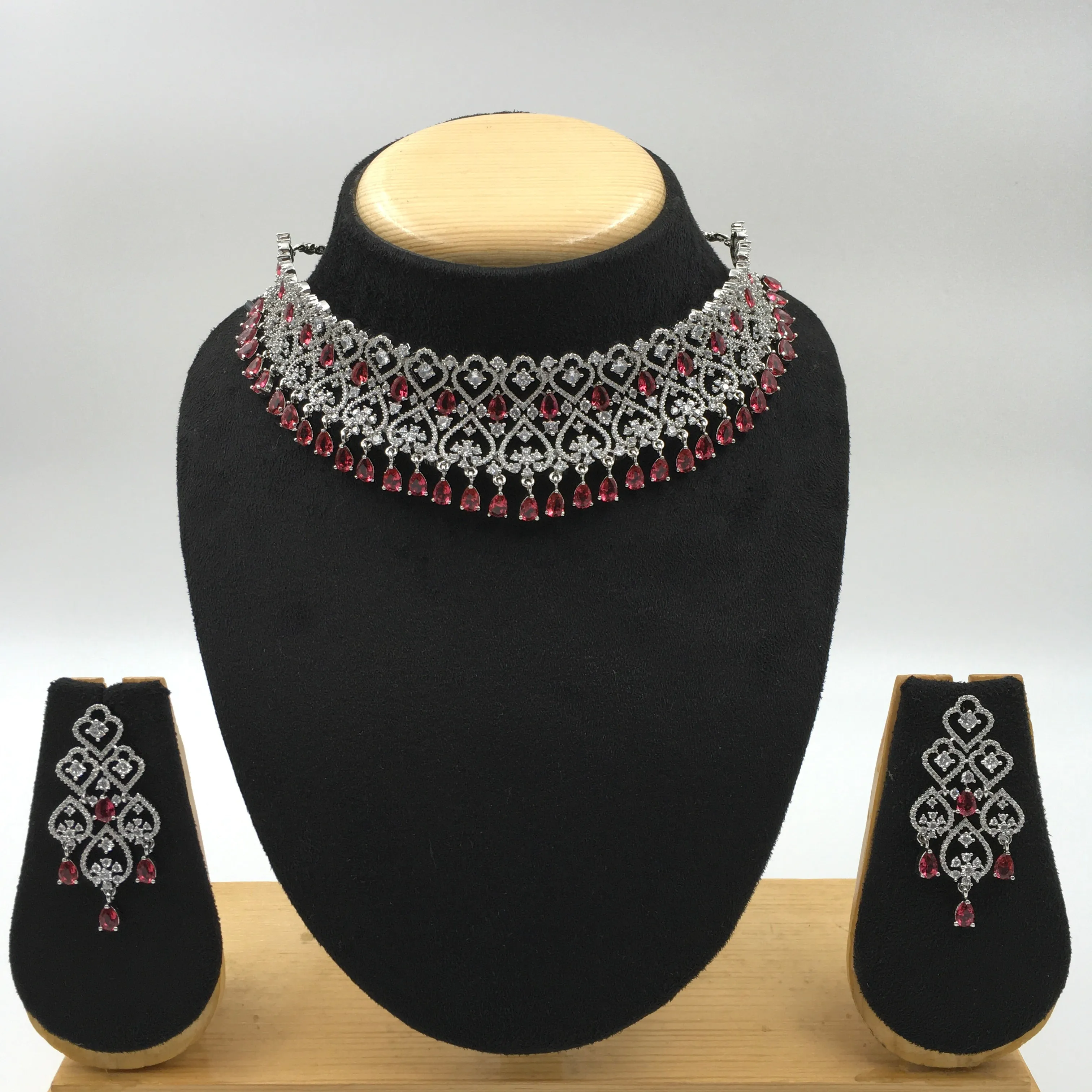 Choker Zircon/AD Necklace Set 4157-69