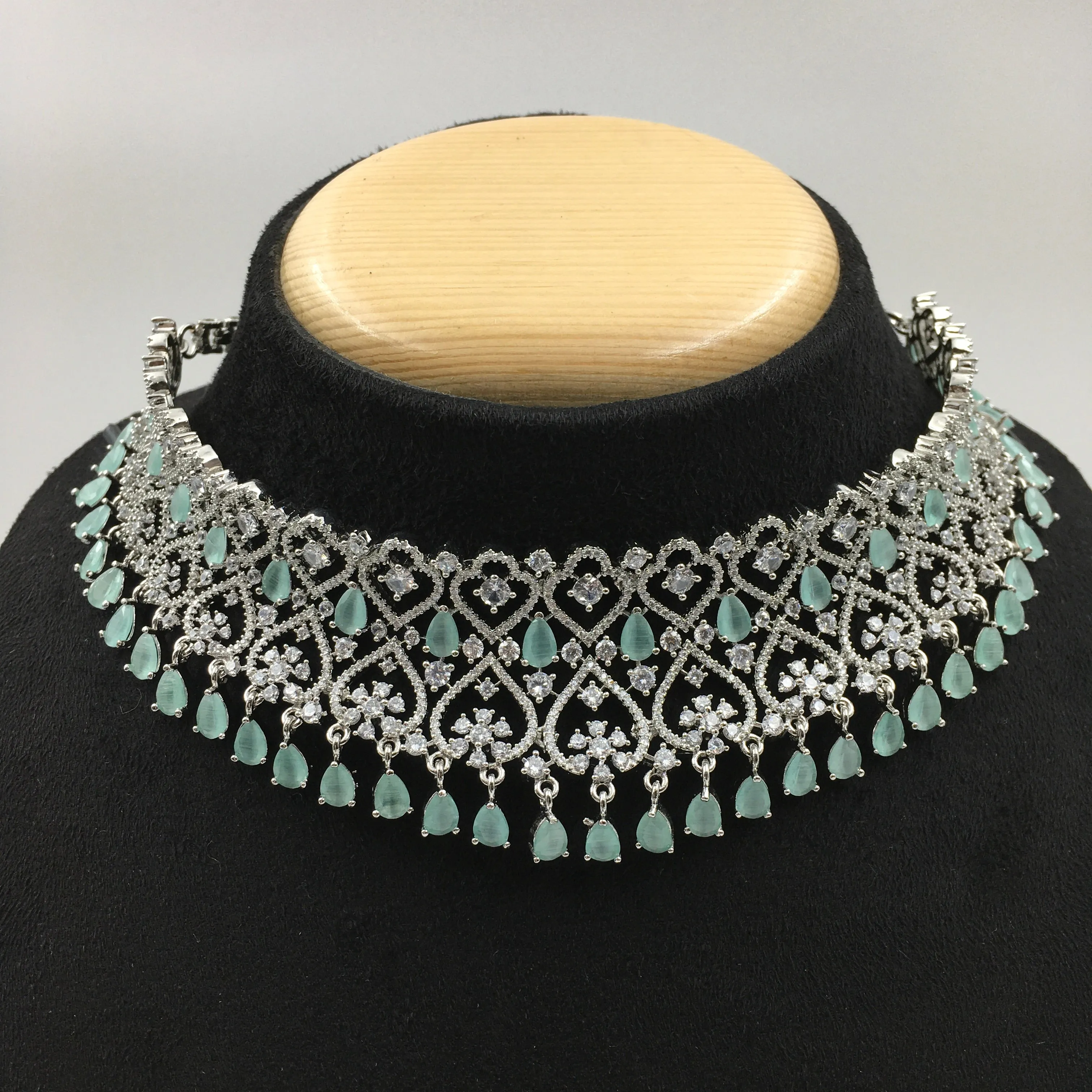 Choker Zircon/AD Necklace Set 4157-69