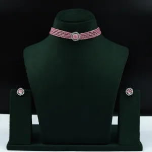 Choker Zircon/AD Necklace Set 7180-33