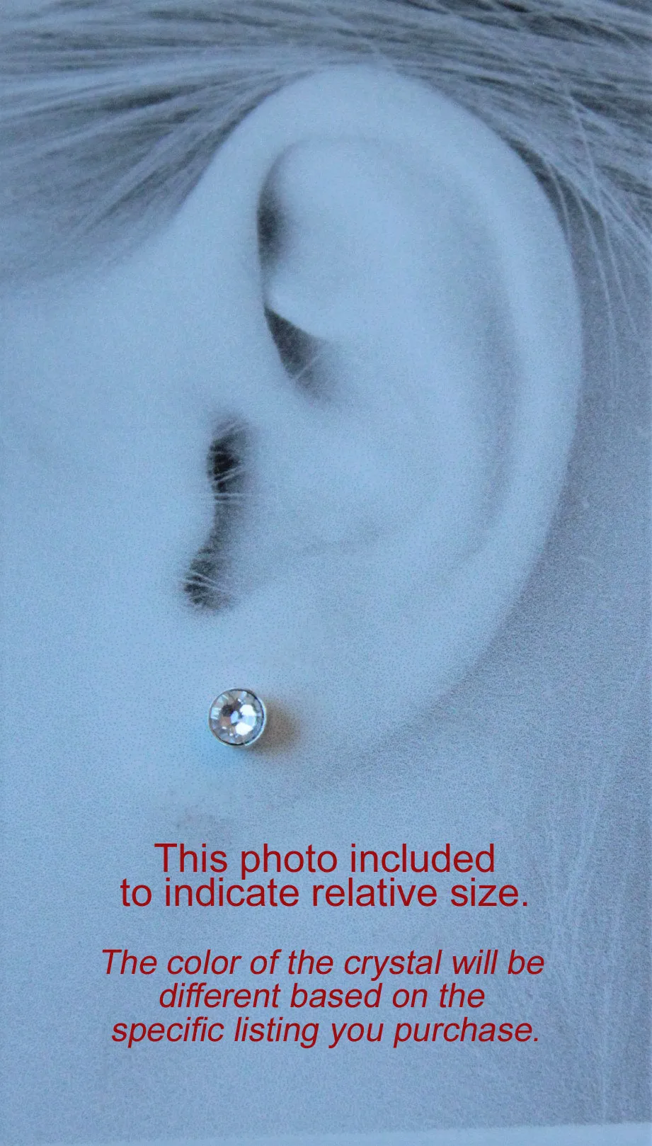 Cobalt Swarovski Crystal Bezel (Pure Titanium Stud Earrings)
