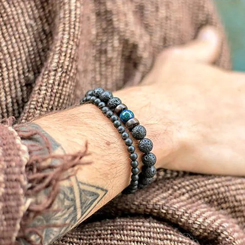 Dawn Moonstone Lava Bracelet