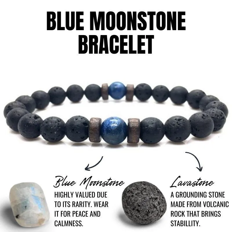 Dawn Moonstone Lava Bracelet