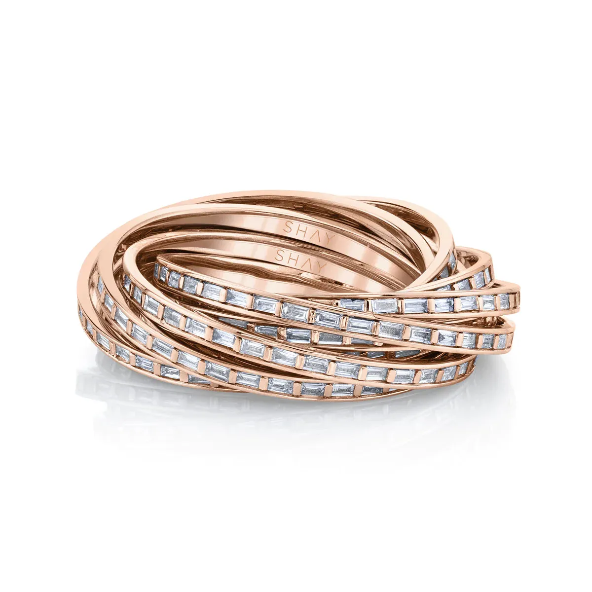 Diamond Baguette Orbit Rolling Ring