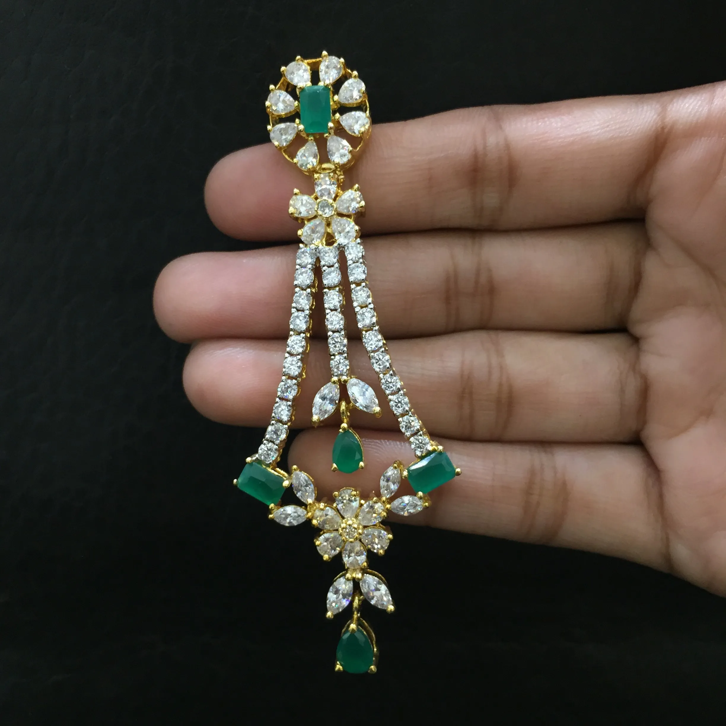 Green Zircon/AD Necklace Set