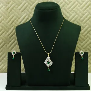 Green Zircon/AD Pendant Set 1258-5323