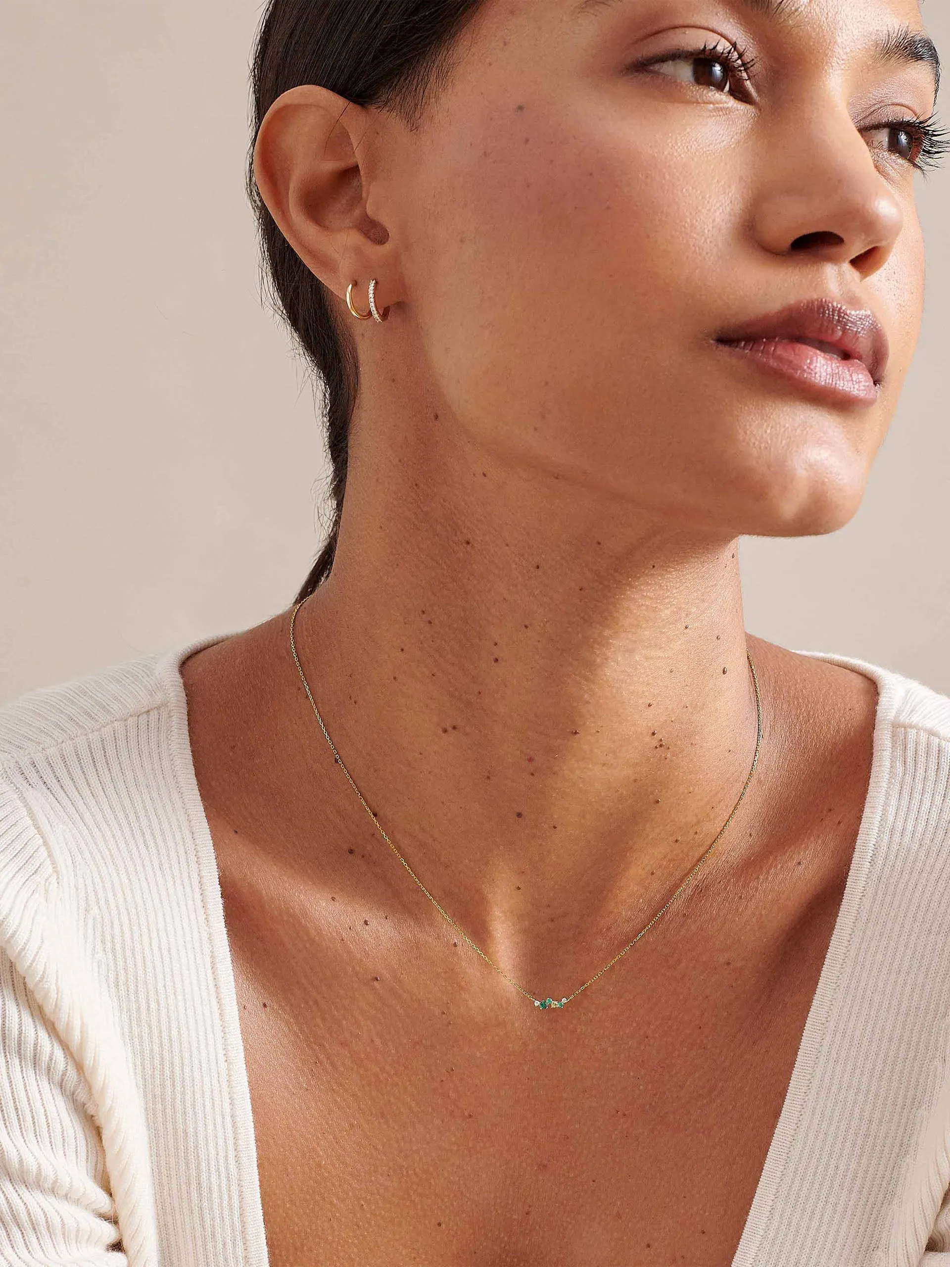 Intuition emerald ray necklace