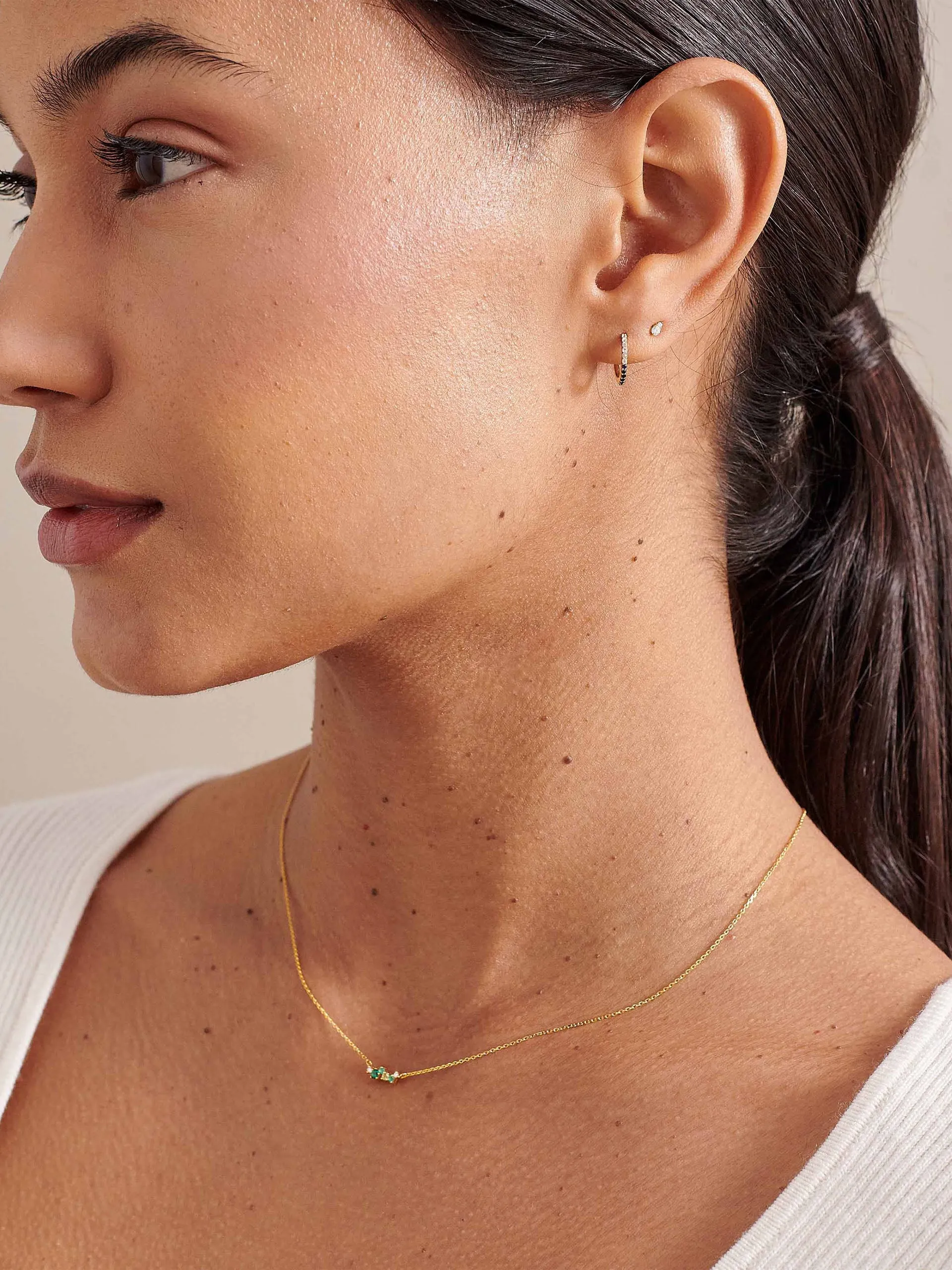Intuition emerald ray necklace