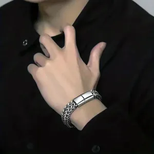 Men's Stainless Steel Braided Bracelet with Magnetic Clasp