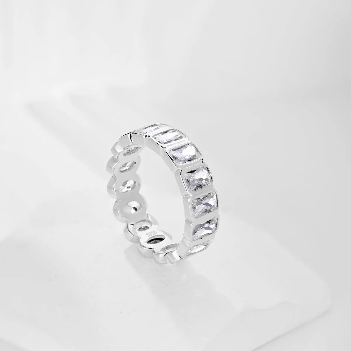 Mixed Cut Bezel Eternity Band