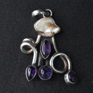 Mother of Pearl and Amethyst Faded Mood Pendant