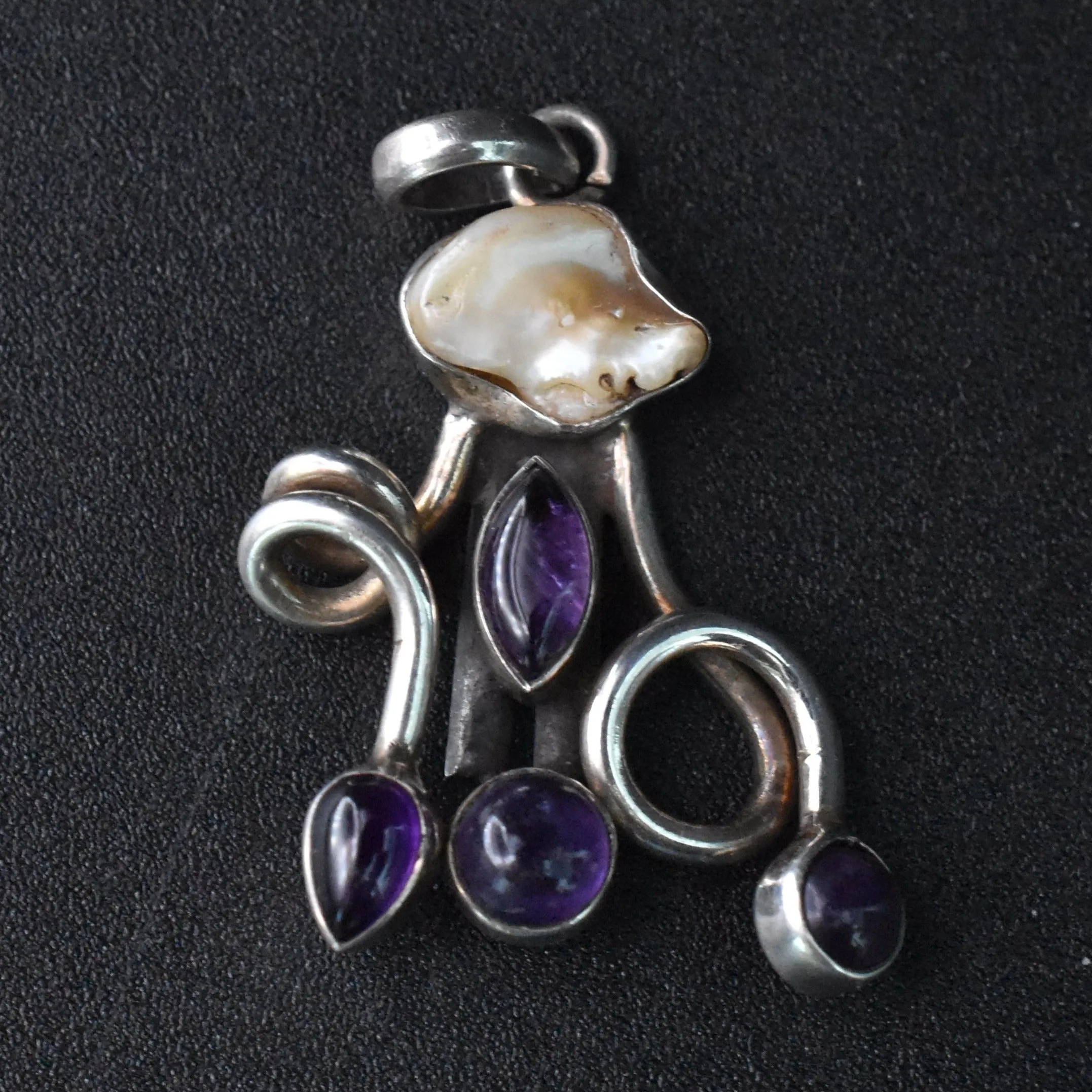 Mother of Pearl and Amethyst Faded Mood Pendant