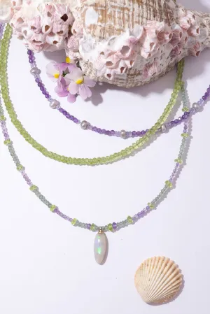 Necklace Gemstone Opal Hydrangea