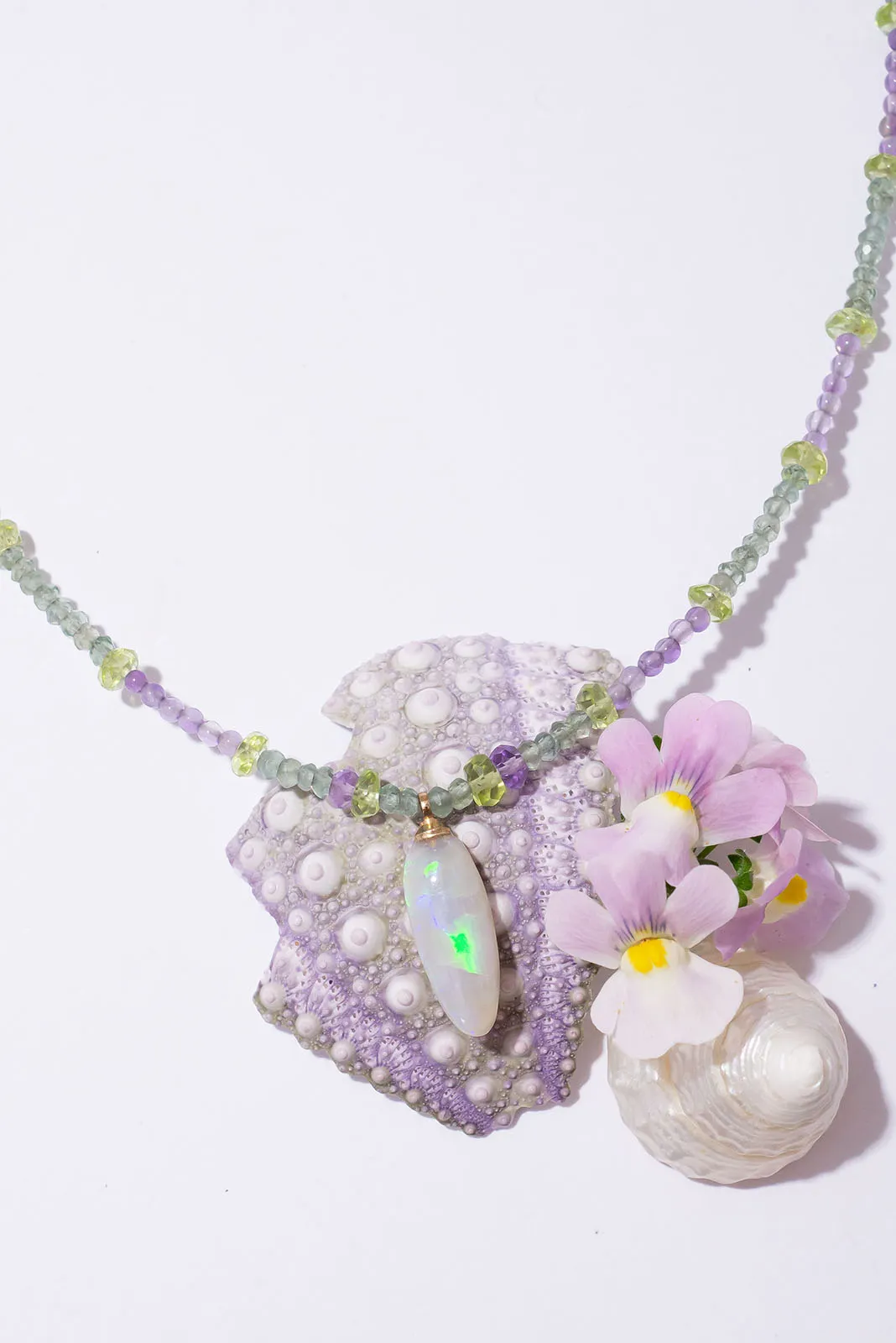Necklace Gemstone Opal Hydrangea