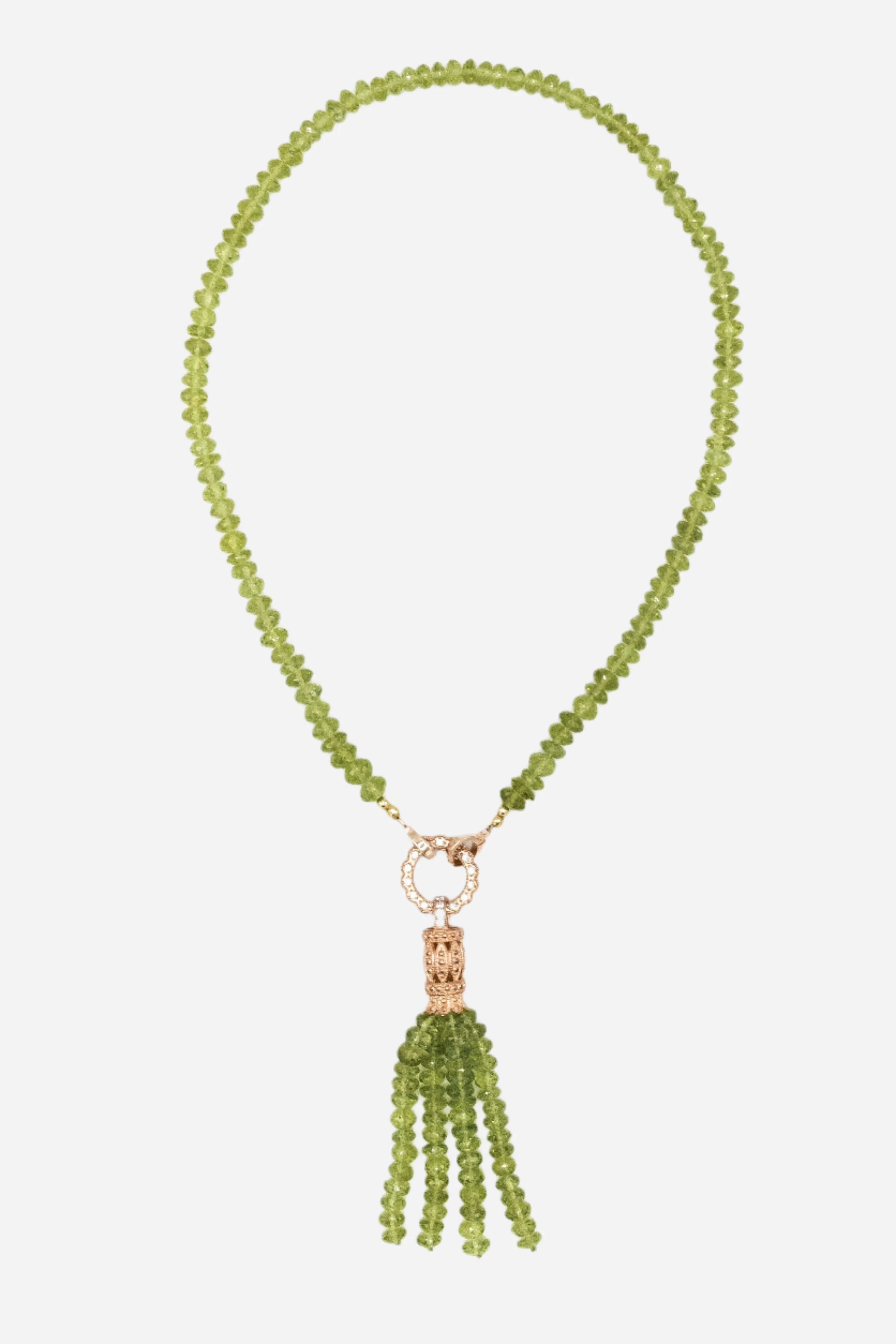 Peridot Tassel Necklace