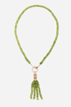 Peridot Tassel Necklace