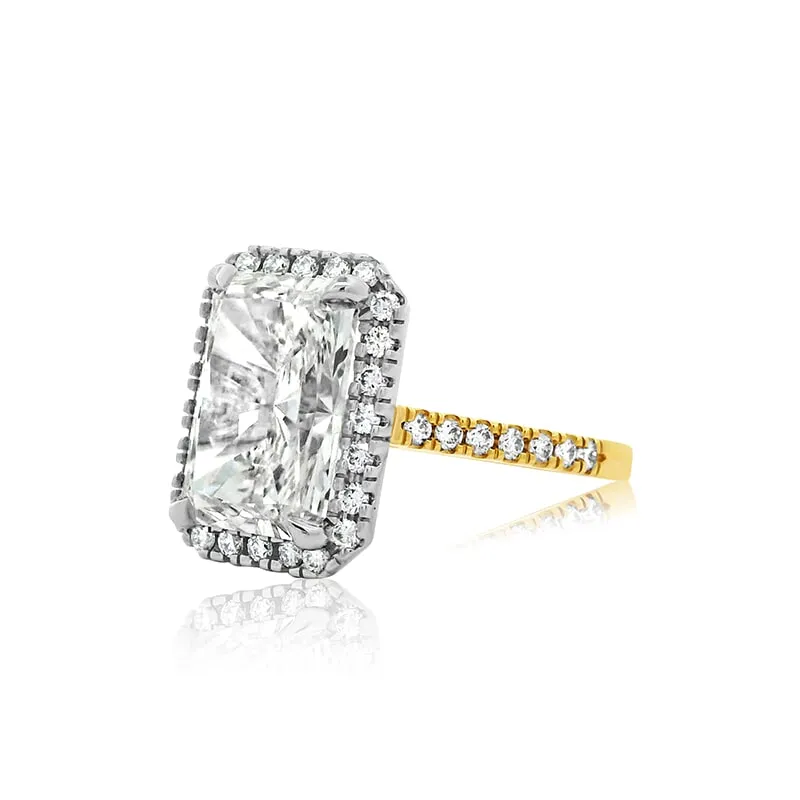 Radiant 5.22ct GVS1 IGI Lab Diamond Halo Ring