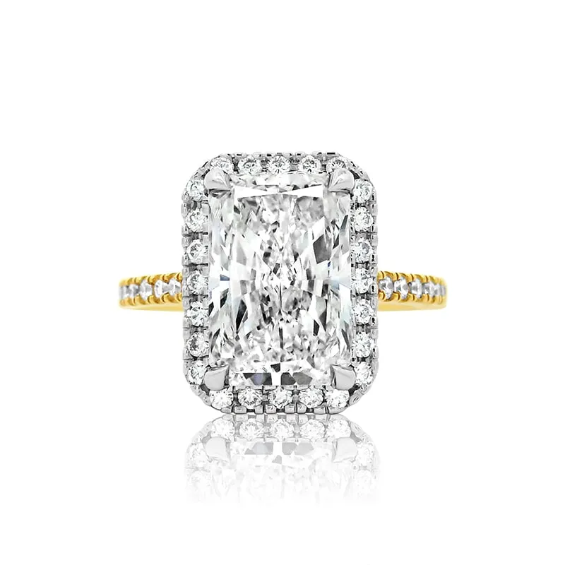 Radiant 5.22ct GVS1 IGI Lab Diamond Halo Ring