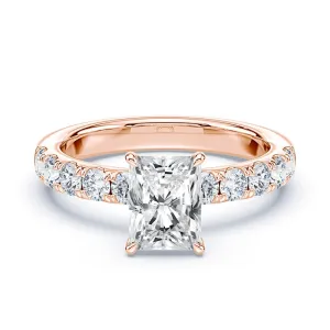 Radiant Cut Low Hidden Halo Wide Pave