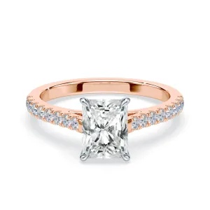 Radiant Cut Slim Pave Cathedral