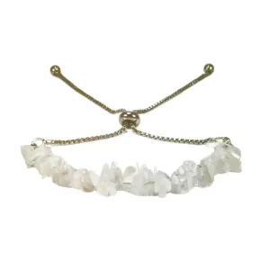 Rainbow Moonstone Stone Chip Adjustable Bracelet