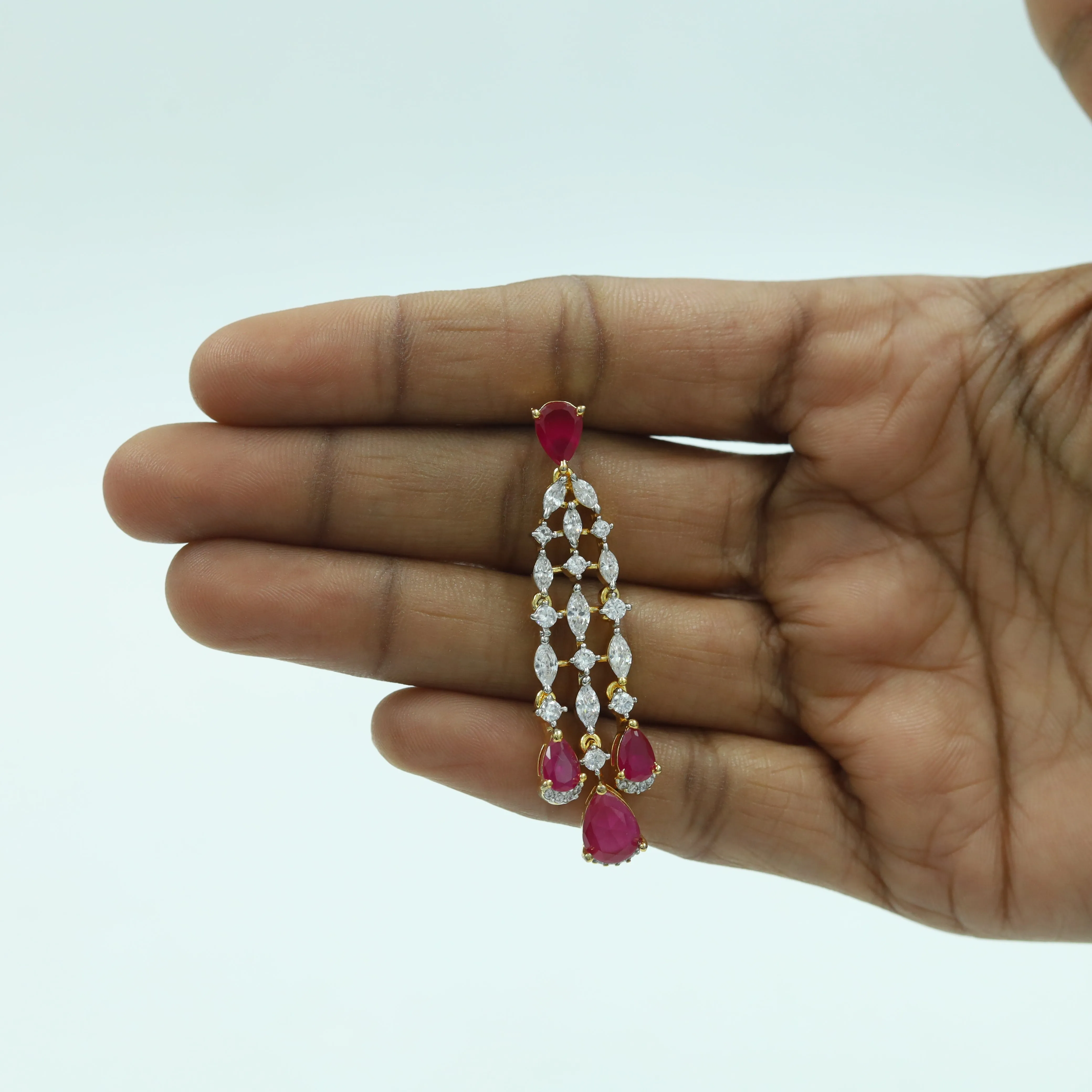 Round Neck Zircon/AD Necklace Set 15341-69