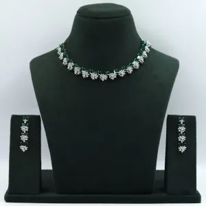 Round Neck Zircon/AD Necklace Set 15343-69