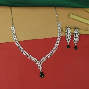 Round Neck Zircon/AD Necklace Set 16912-08