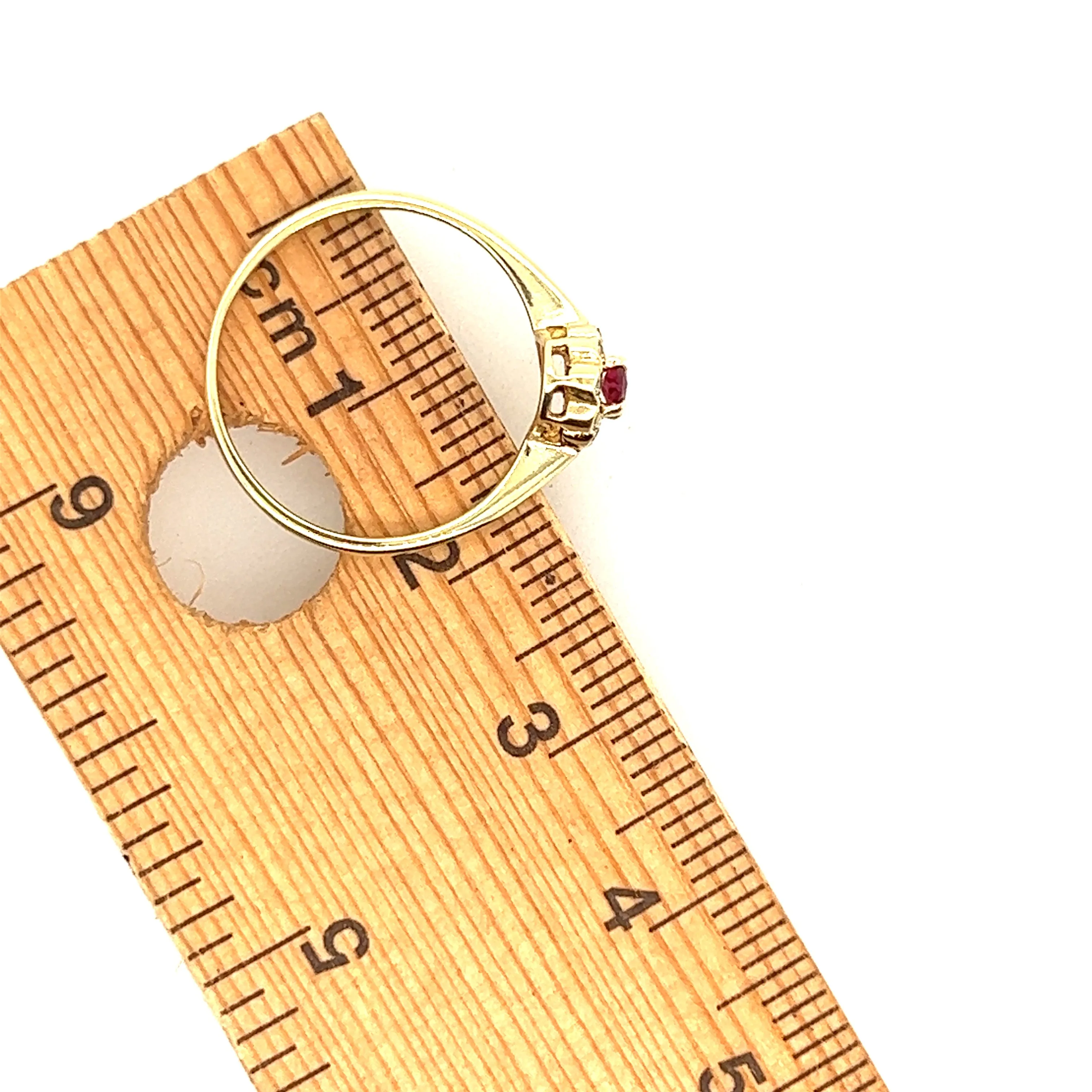 Ruby & Cubic Zirconia Yellow Gold Ring