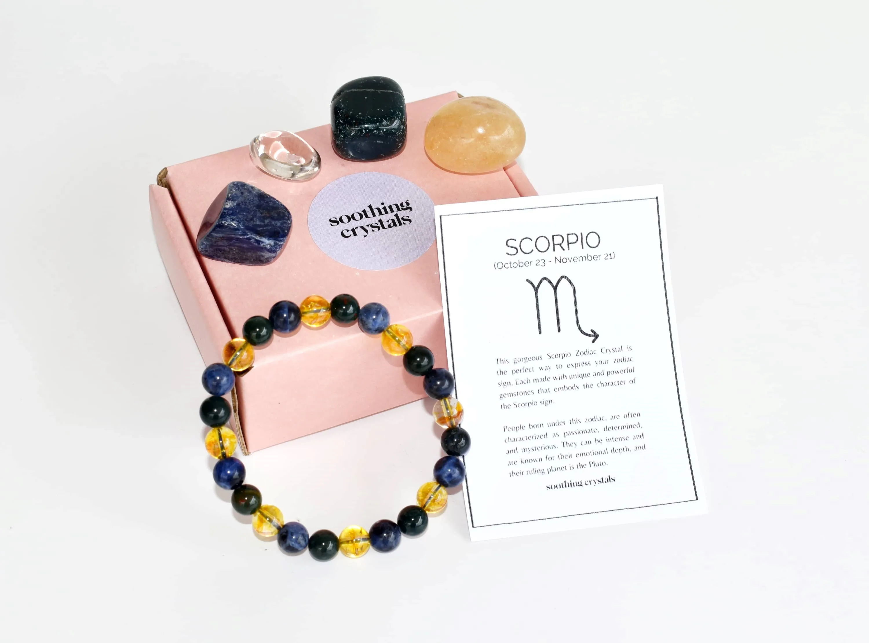 SCORPIO Zodiac Crystal Kit, Scorpio Birthstones Tumbled Stones Set, Scorpio Gifts