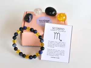 SCORPIO Zodiac Crystal Kit, Scorpio Birthstones Tumbled Stones Set, Scorpio Gifts