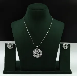 Silver Zircon/AD Pendant Set 6602-1225