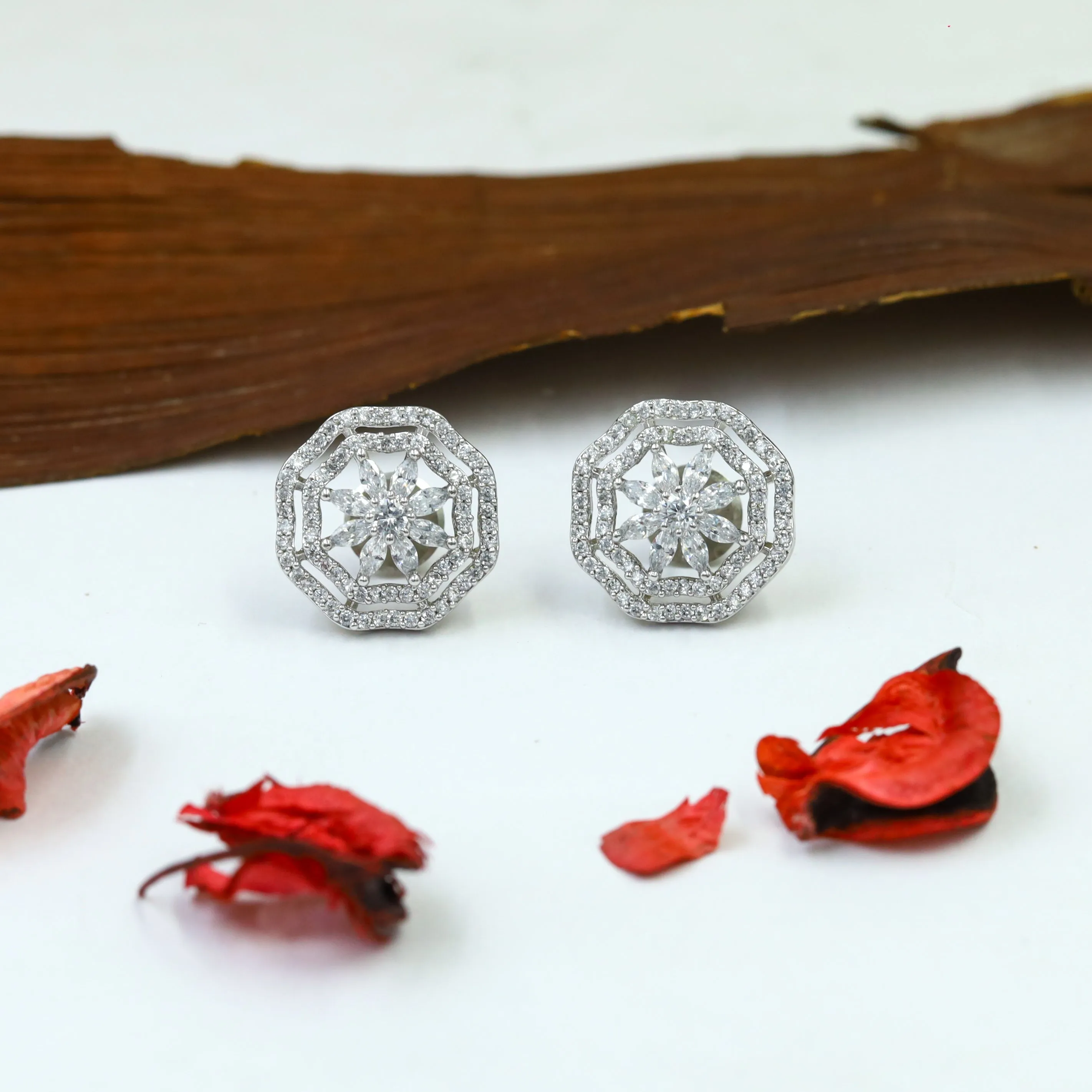 Silver Zircon/AD Pendant Set 8932-3070