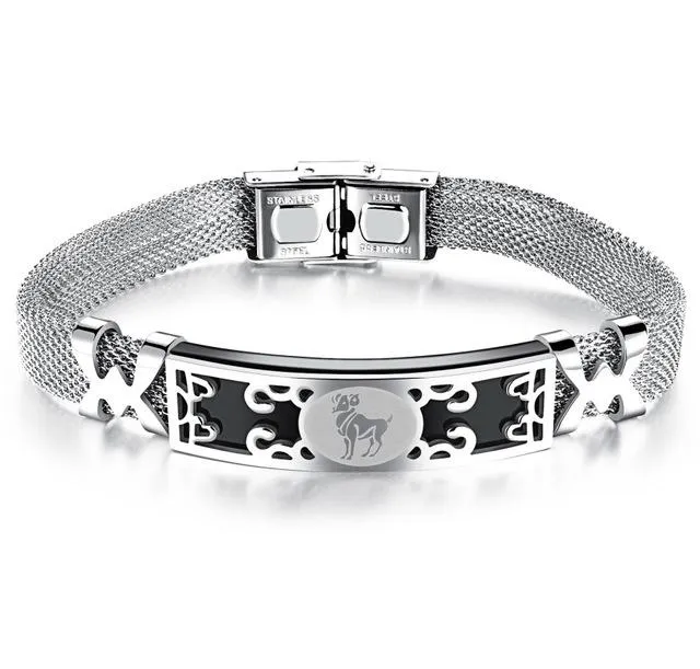 Surgical Stainless Steel Zodiac Constellation Bracelet