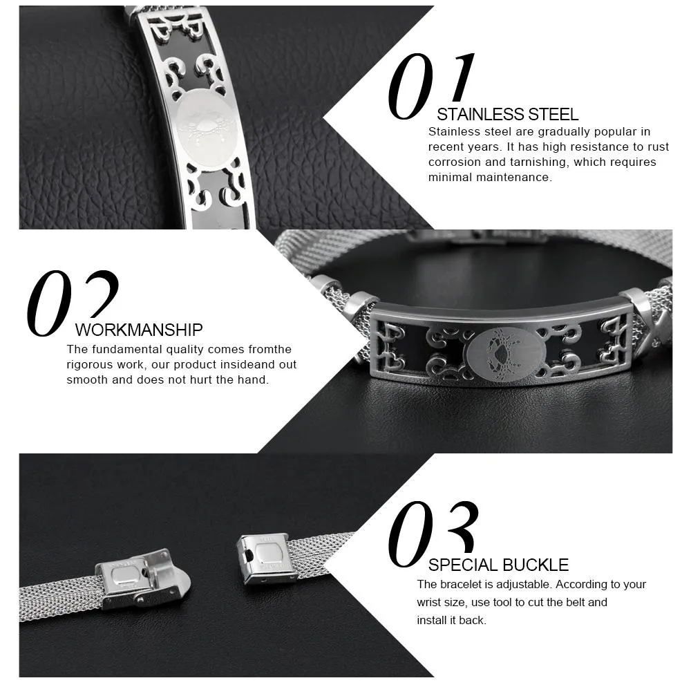 Surgical Stainless Steel Zodiac Constellation Bracelet